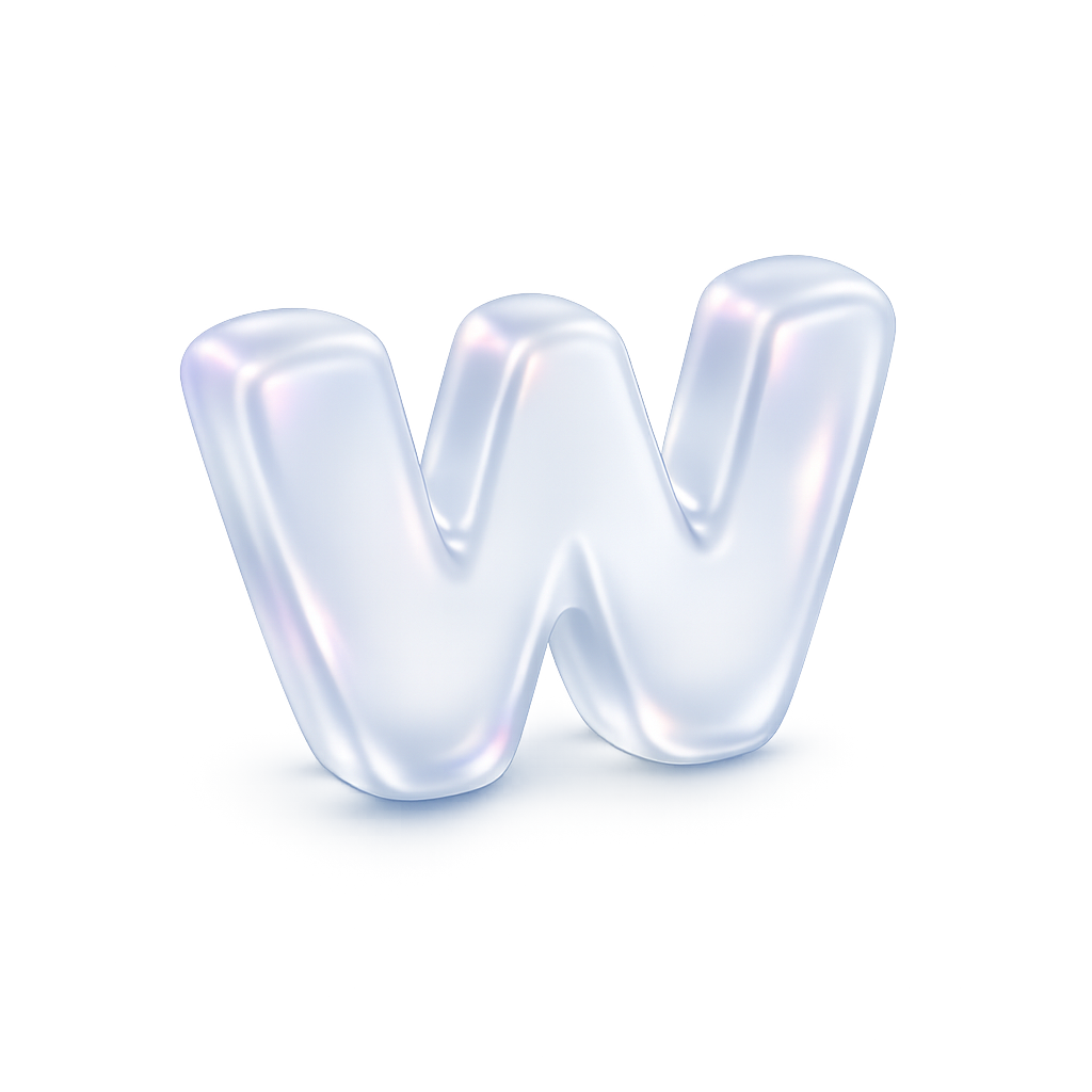 Logo WordPress en verre, création de site internet pour femmes entrepreneures